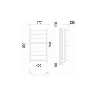 Полотенцесушитель Terminus Виктория П8 400x800 бп600 4670078530103