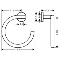 Полотенцедержатель HANSGROHE 41724000 Logis Universal кольцо 00000061853