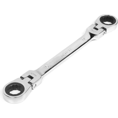 Накидной двусторонний ключ HORTZ 16х17 трещ/шарн. хромированный HOR 118763