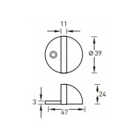 Напольный ограничитель PALIDORE C802 PC полусфера, хром блестящий 98760366