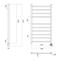 Электрический полотенцесушитель Domoterm Медея П10 500x1000 ER