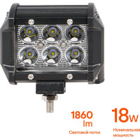 Светодиодная фара (балка) двухрядная Airline 6 LED направленный свет, 18W, 98x78x65, 12/24V ALED040