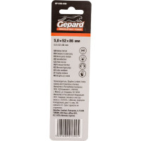 Сверло спиральное по металлу 5x52x86 мм, HSS TIN Gepard GP1350-086