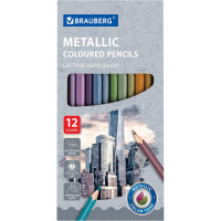 Цветные карандаши BRAUBERG 60 цветов, базовые, металлик, неон, пастель, телесные 181792