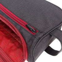 Дорожный несессер Torber чёрный/бордовый, полиэстер 300D, 24x16x9 см T055-BRD