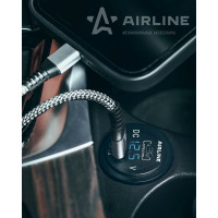 USB-розетка Airline встраиваемая, влагозащищенная, с 2 портами и вольтметром AEBJ200