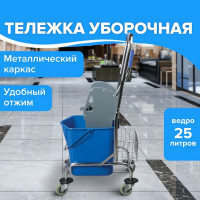 Уборочная тележка BRABIX 1 съемное ведро  синяя, 25 л 601498
