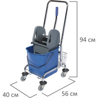 Уборочная тележка BRABIX 1 съемное ведро  синяя, 25 л 601498