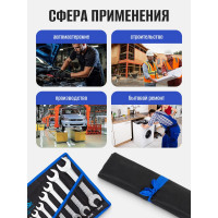 Набор рожковых ключей Forsage 10пр, 8x10,9x11,12x13,14x15,16x17,18x19,21x23,22x24,27x30,32x36мм, на полотнеF-5103P(51192)