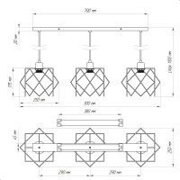 Подвесной светильник ЭЛЕТЕХ Сигма 231 черный муар НСБ 01-3x60-161 Е27 ИУ 1005404791