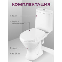 Унитаз-компакт Santeri Грация с горизонтальным выпуском 1.P210.3.S00.00B.F 1P2103S0000BF