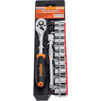 Набор головок торцевых с аксессуарами Ombra 913812 3/8" DR, 8-19 мм, 12 предметов