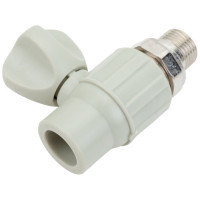 Радиаторный кран Политэк 20x1/2 прямой PPRC, серый 9910012012с