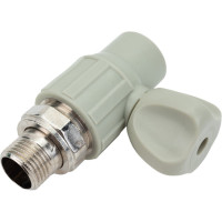 Радиаторный кран Политэк 20x1/2 прямой PPRC, серый 9910012012с