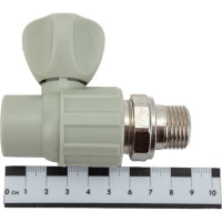 Радиаторный кран Политэк 20x1/2 прямой PPRC, серый 9910012012с