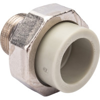 Разъемная муфта Политэк с наруж.рез. 25x3/4 PPRC, серый 9800002534с