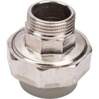 Разъемная муфта Политэк с наруж.рез. 25x3/4 PPRC, серый 9800002534с