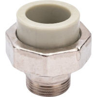 Разъемная муфта Политэк с наруж.рез. 25x3/4 PPRC, серый 9800002534с