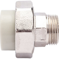 Разъемная муфта Политэк с наруж.рез. 25x3/4 PPRC, серый 9800002534с