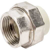 Разъемная муфта Политэк с внутр.рез. 25x1 PPRC, серый 9801002501с