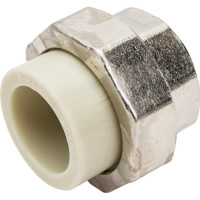 Разъемная муфта Политэк с внутр.рез. 25x1 PPRC, серый 9801002501с