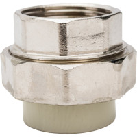 Разъемная муфта Политэк с внутр.рез. 25x1 PPRC, серый 9801002501с