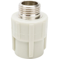 Комбинированная муфта ПОЛИТЭК 20x1/2 с нар. р. PPRC, серый 9000002012С