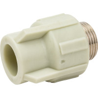 Комбинированная муфта ПОЛИТЭК 20x3/4 с нар. р. PPRC, серый 9000002034С