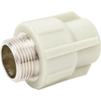 Комбинированная муфта ПОЛИТЭК 20x3/4 с нар. р. PPRC, серый 9000002034С