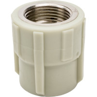 Комбинированная муфта ПОЛИТЭК 25x3/4 с внутр. р. PPRC, серый 9100002534С