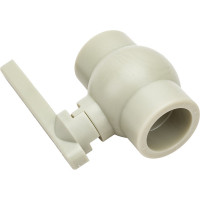 Пластиковый шаровой полнопроходной кран Политэк 32 PPR, серый 9900000032с