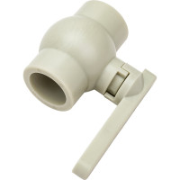 Пластиковый шаровой полнопроходной кран Политэк 32 PPR, серый 9900000032с