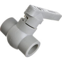 Пластиковый шаровой полнопроходной кран Политэк 20 PPRC, серый 9900000020с