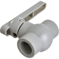 Пластиковый шаровой полнопроходной кран Политэк 20 PPRC, серый 9900000020с