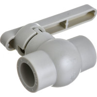 Пластиковый шаровой полнопроходной кран Политэк 20 PPRC, серый 9900000020с