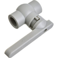 Пластиковый шаровой полнопроходной кран Политэк 20 PPRC, серый 9900000020с