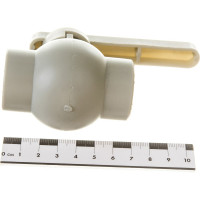 Пластиковый шаровой полнопроходной кран Политэк 25 PPRC, серый 9900000025с