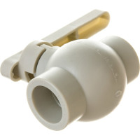 Пластиковый шаровой полнопроходной кран Политэк 25 PPRC, серый 9900000025с