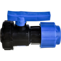 Шаровой компрессионный кран ПОЛИТЭК ВР разъемный d 32x3/4 ТПК-АКВА, 554223234