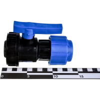 Шаровой компрессионный кран ПОЛИТЭК ВР разъемный d 32x3/4 ТПК-АКВА, 554223234