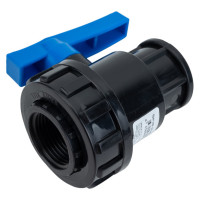 Шаровой компрессионный кран ПОЛИТЭК ВР/ВР 1x1 ТПК-АКВА, 551220101