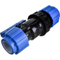 Шаровой компрессионный кран ПОЛИТЭК разъемный d 32 ТПК-АКВА, 555220032