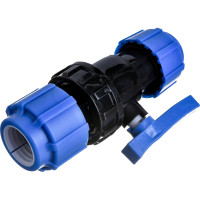 Шаровой компрессионный кран ПОЛИТЭК разъемный d 32 ТПК-АКВА, 555220032