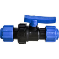 Шаровой компрессионный кран ПОЛИТЭК разъемный d 20 ТПК-АКВА, 555220020