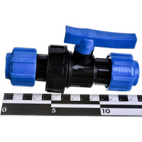 Шаровой компрессионный кран ПОЛИТЭК разъемный d 20 ТПК-АКВА, 555220020