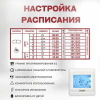 Терморегулятор для тёплого пола ТеплоСофт сенсорный E91.716 белый 91716