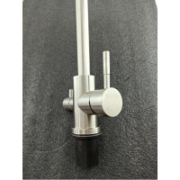 Смеситель для кухни OUTE 370 мм однорычажный, серый металлик со встроенным краном под питьевую воду T60203C