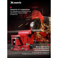 Слесарные тиски MATRIX 200 мм, поворотные, с наковальней 18603