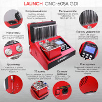 Установка для тестирования и очистки форсунок Launch FSI, GDI и MPI CNC 605A GDI LNC-104