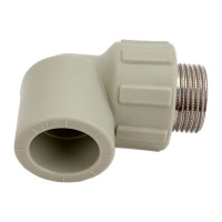 Угольник комбинированный ПОЛИТЭК 25x3/4 нар. р. PPRC (СЕРЫЕ) 9410002534С